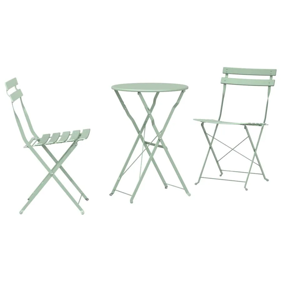 Ensemble bistro pliant 3 pcs Écume de mer Acier - 2