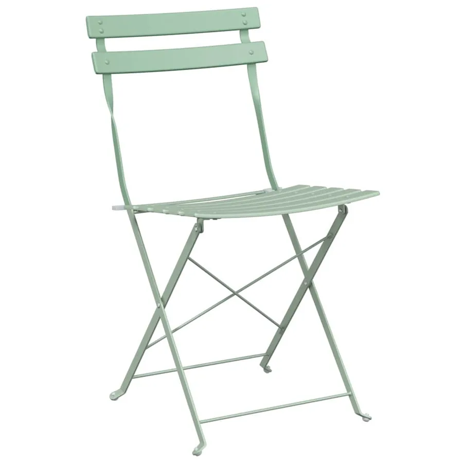 Ensemble bistro pliant 3 pcs Écume de mer Acier - 5
