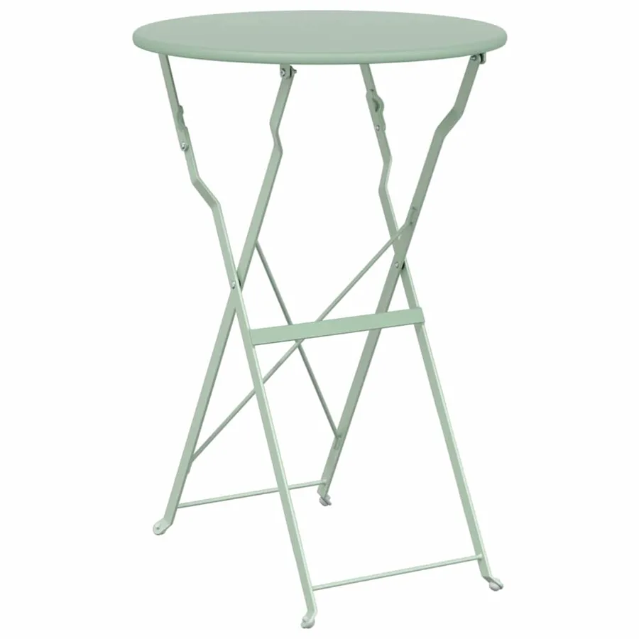 Ensemble bistro pliant 3 pcs Écume de mer Acier - 6