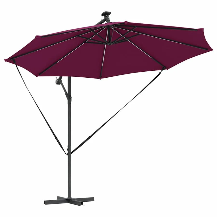Parasol Bordeaux 294 x 294 x 248 cm Polyester et Aluminium - 5