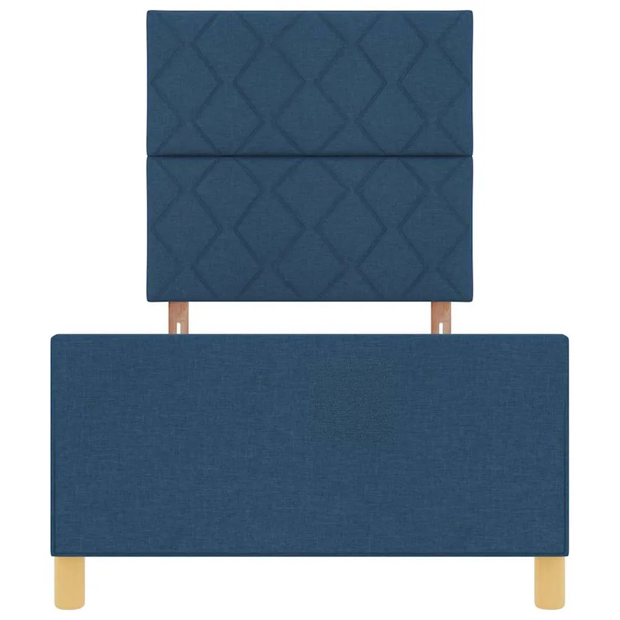 Cadre de lit avec tête de lit Bleu 100 x 200 cm tissu - 7