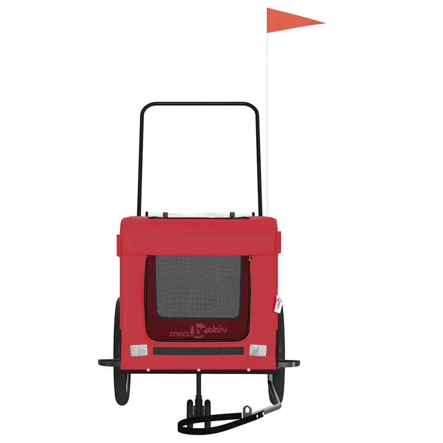 Remorque de vélo pour animaux de compagnie rouge et noir - 5
