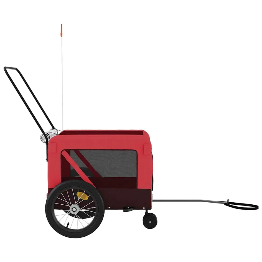 Remorque de vélo pour animaux de compagnie rouge et noir - 7