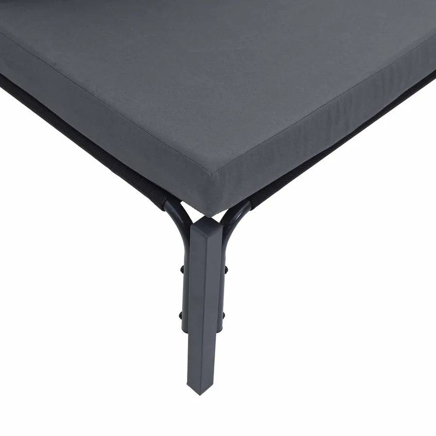 Ensemble de canapé de jardin avec coussin 7 pcs Noir Acier - 9