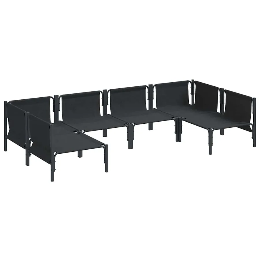 Ensemble de canapé de jardin avec coussin 6 pcs Noir Acier - 5