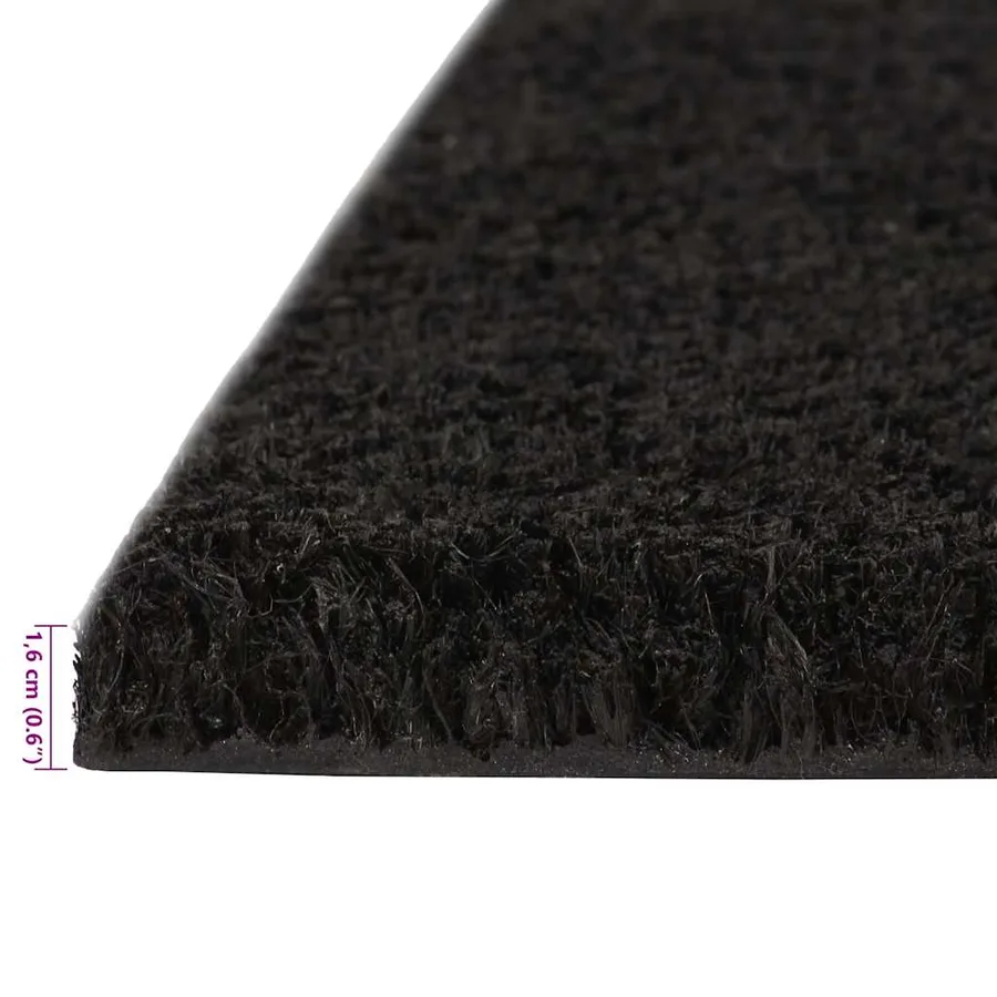 Tapis de porte noir 40x60 cm fibre de coco touffeté - 5