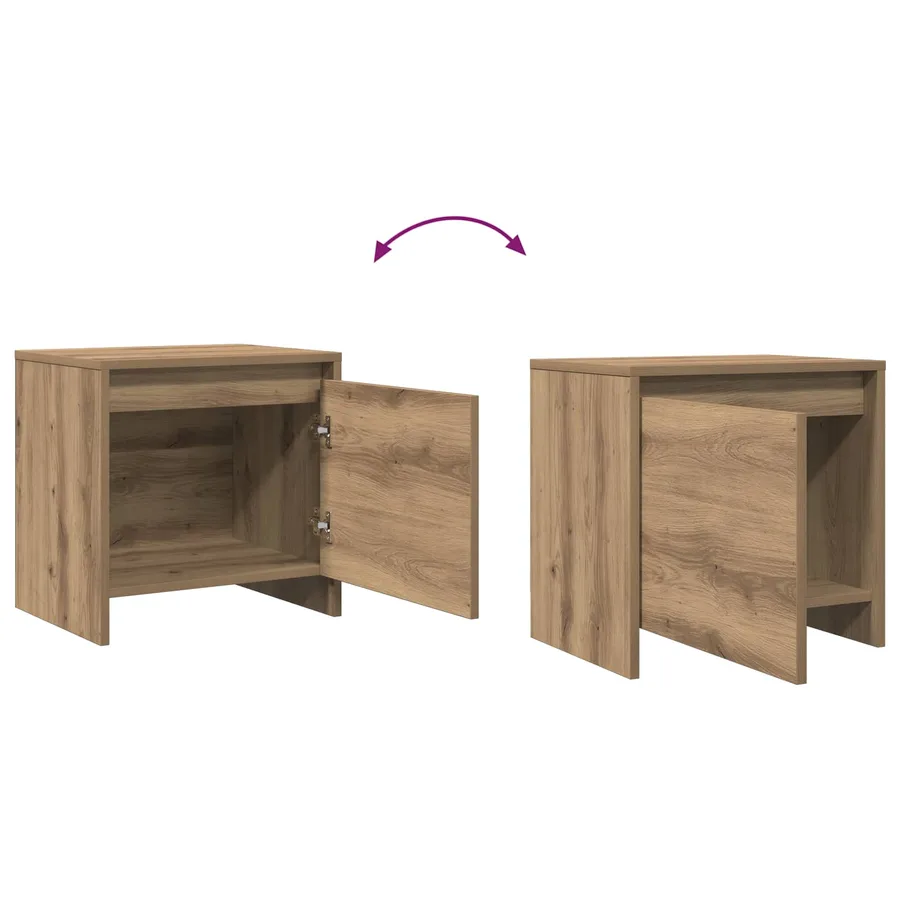 Cabinet de chevet Chêne artisanal 45 x 34 x 44,5 cm - 11