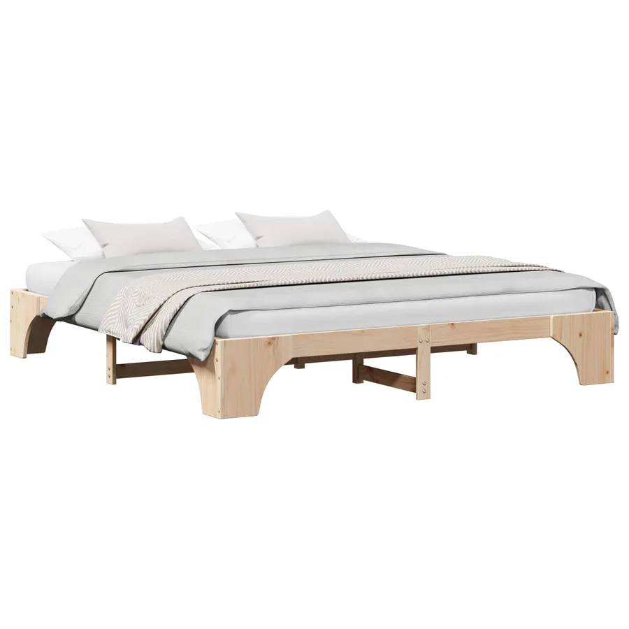 Cadre de lit Naturel 180 x 200 cm Pin massif - 2