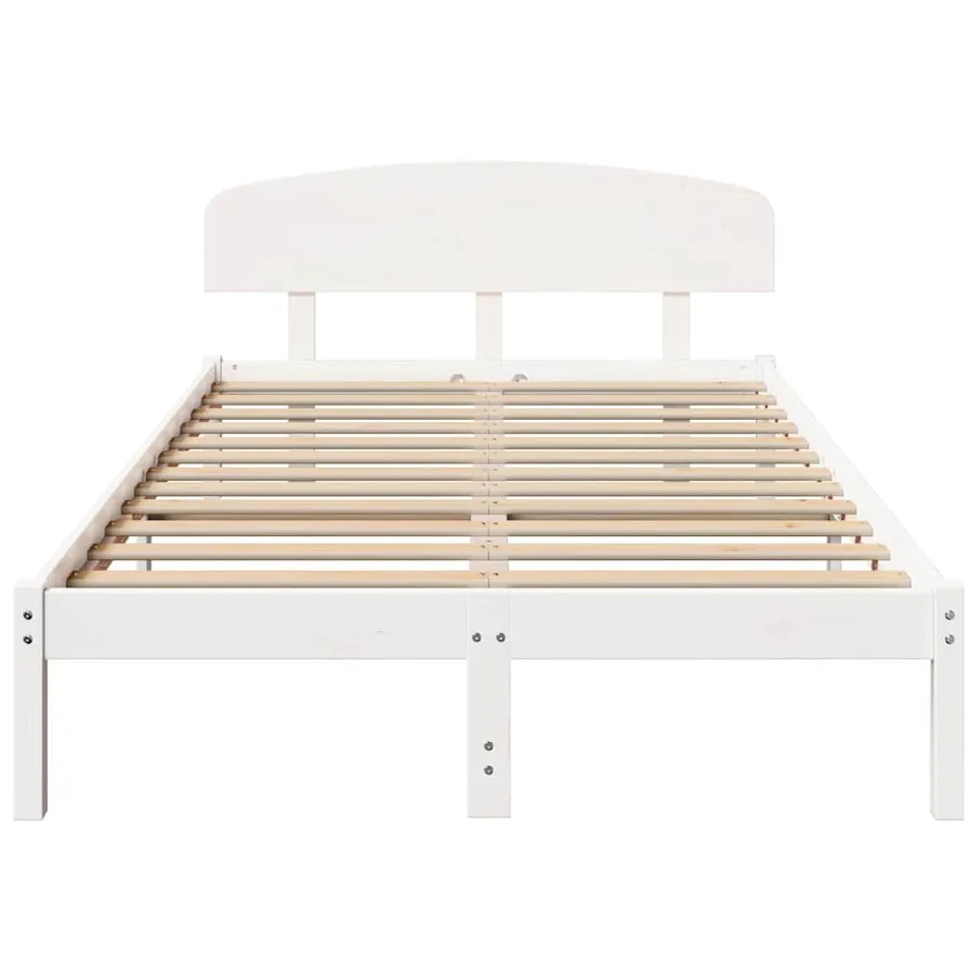 Cadre de lit avec tête de lit Blanc 135 x 190 cm Pin massif - 5