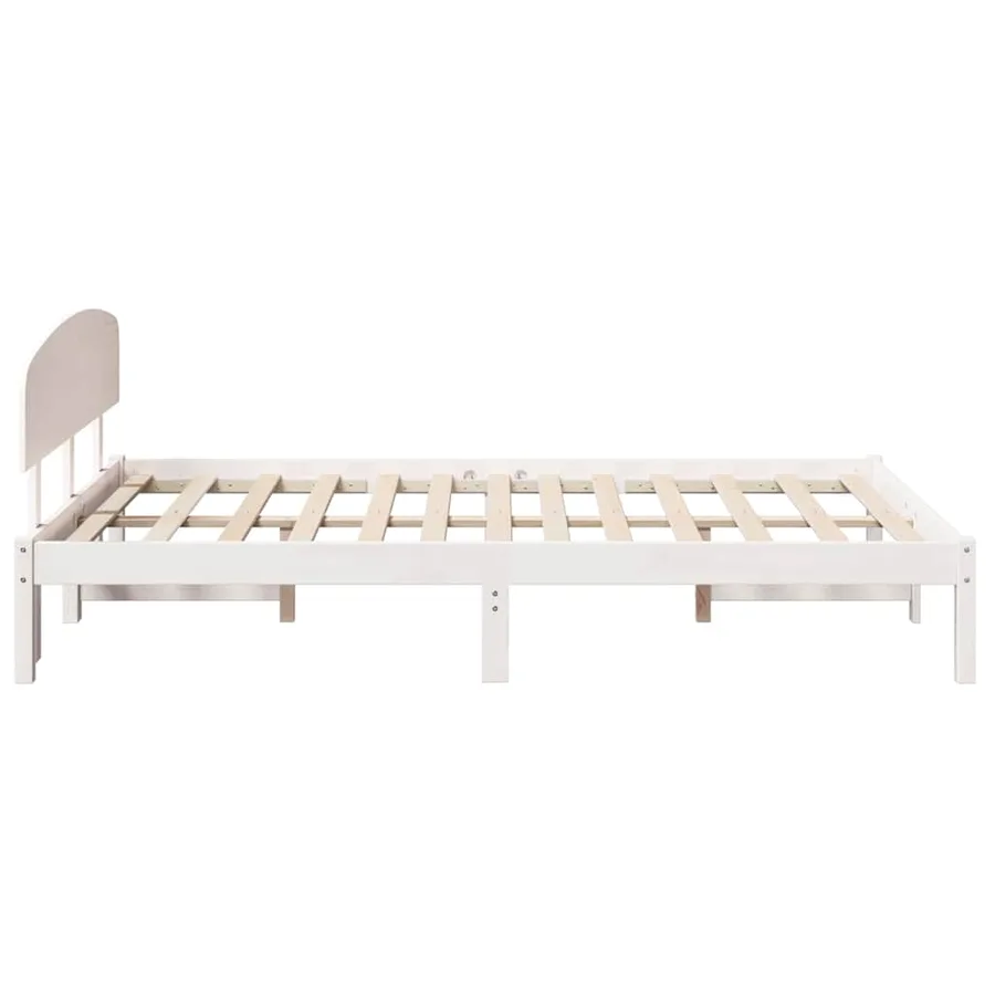 Cadre de lit avec tête de lit Blanc 120 x 200 cm Pin massif - 6