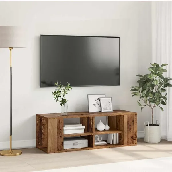 Ensemble meuble TV Montage mural Bois Ancien 102 x 35 x 35 cm