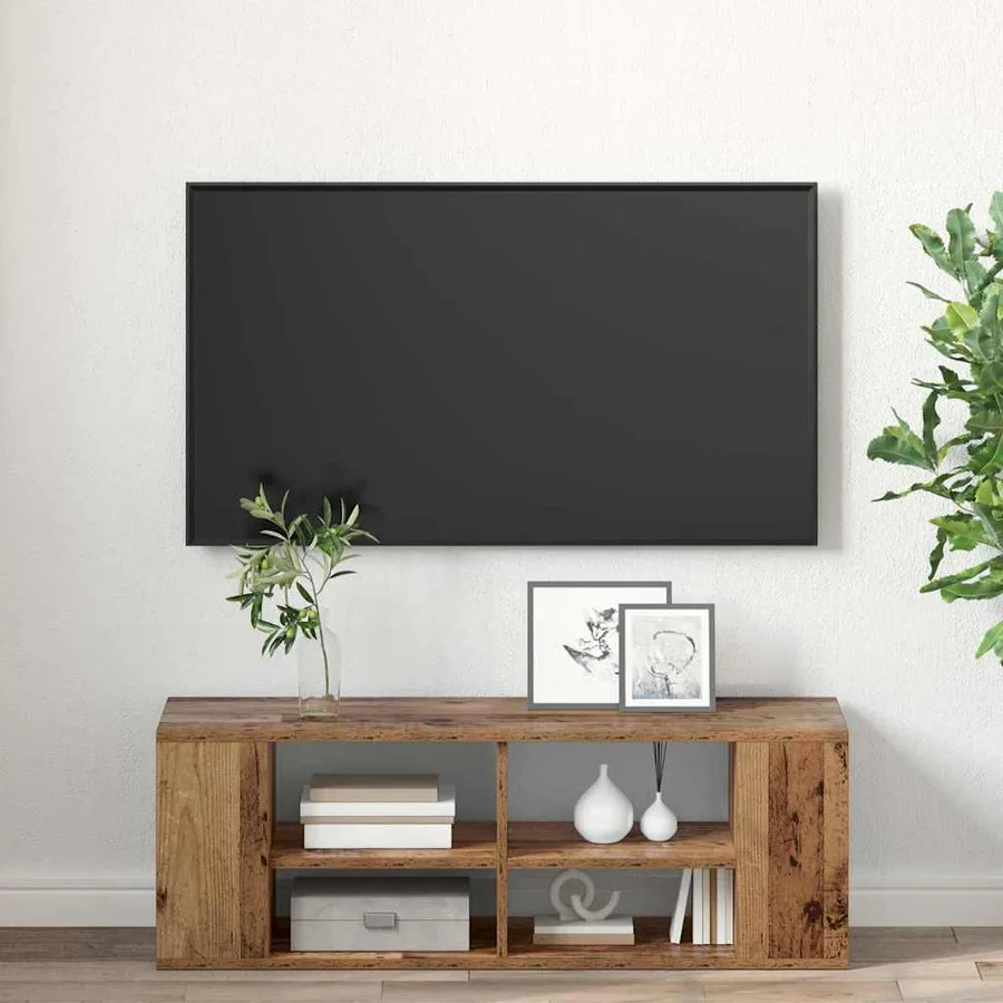 Ensemble meuble TV Montage mural Bois Ancien 102 x 35 x 35 cm - 4