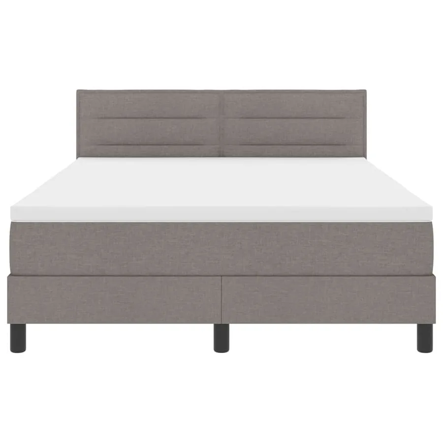 Lit à ressorts avec matelas avec LED Taupe 160 x 200 cm tissu - 7