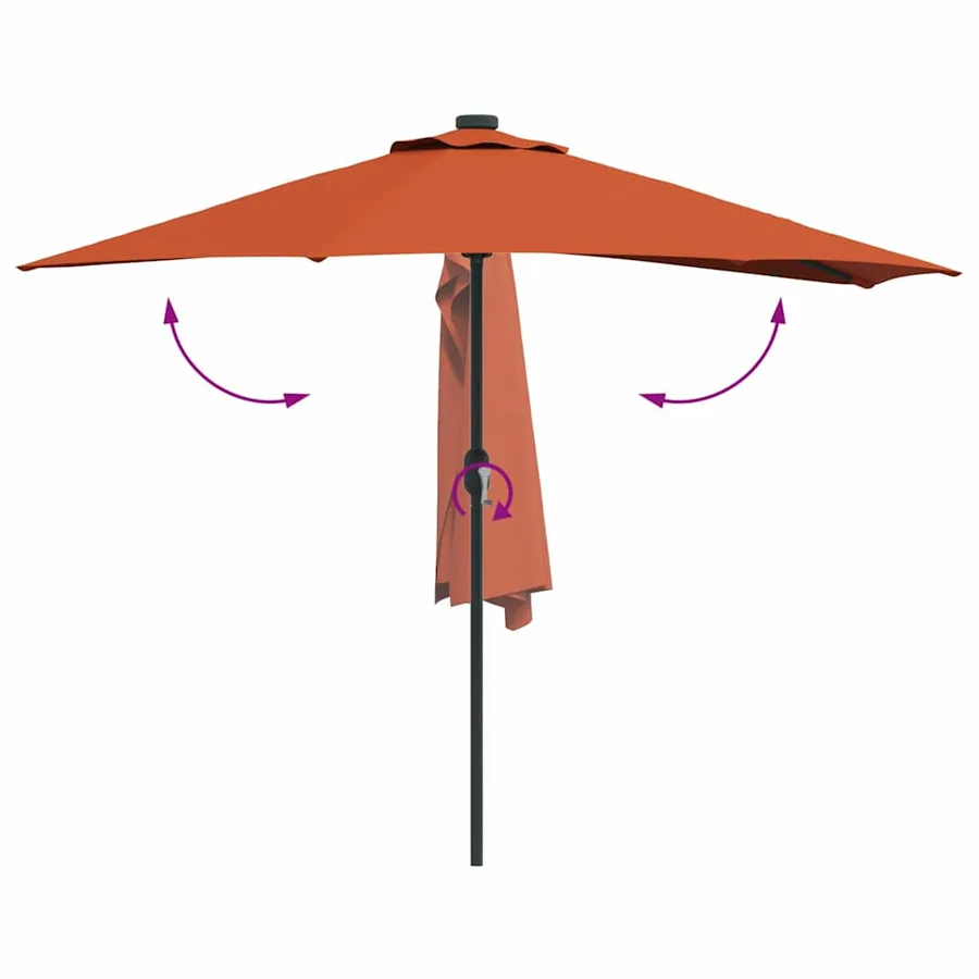 Parasol de jardin Terre cuite 294 x 150 x 224 cm - 9
