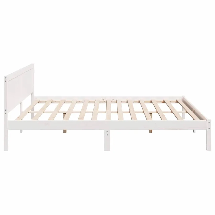 Cadre de lit Blanc 180 x 200 cm Bois de pin massif - 6