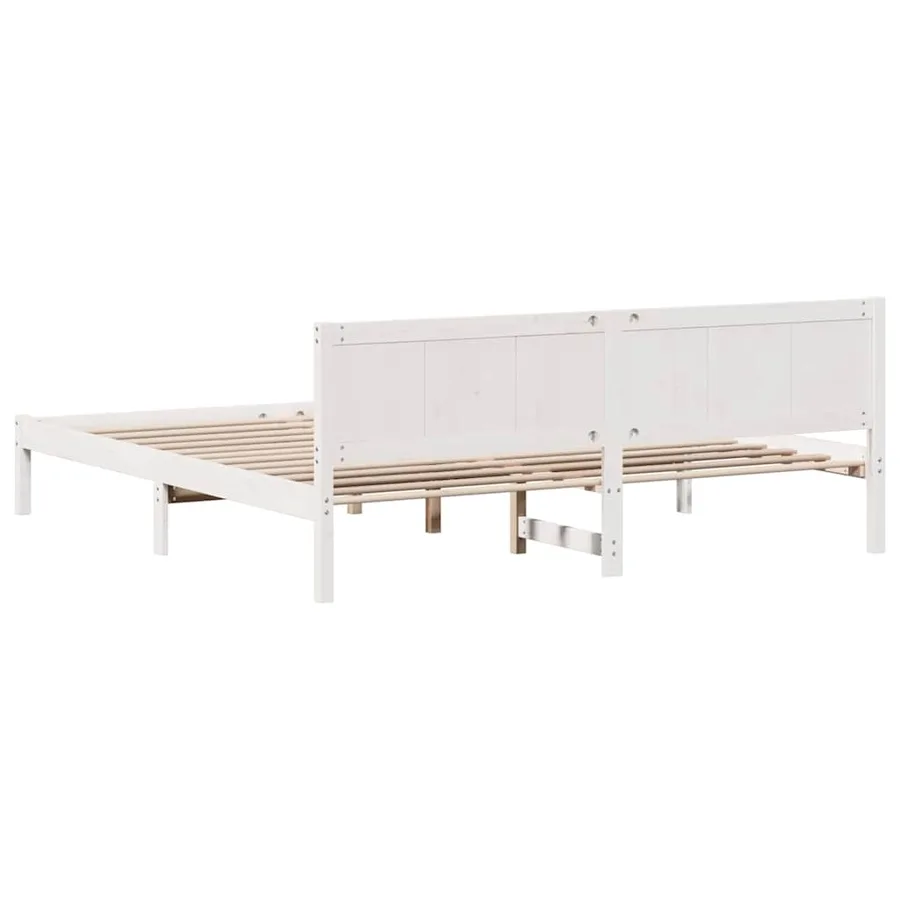 Cadre de lit Blanc 180 x 200 cm Bois de pin massif - 7