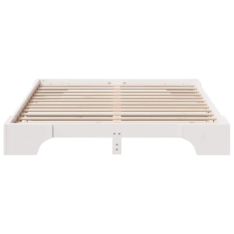 Cadre de lit Blanc 150 x 200 cm Pin massif - 5