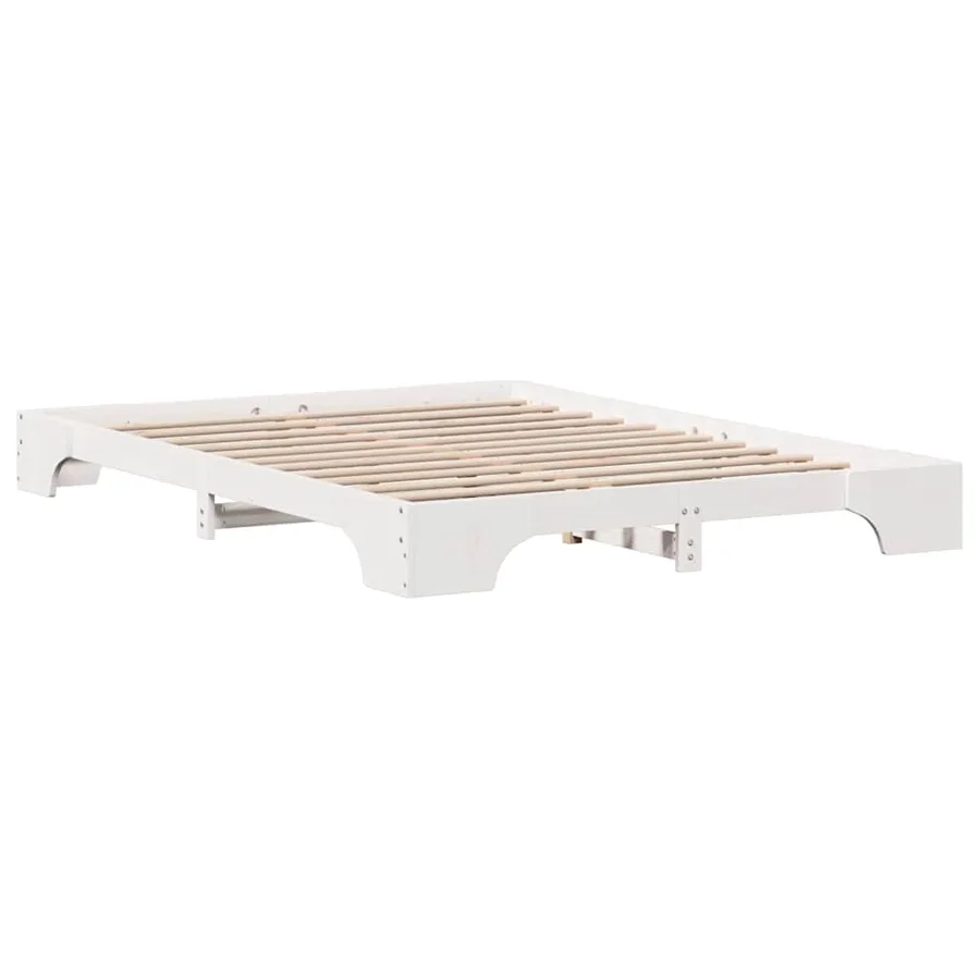 Cadre de lit Blanc 150 x 200 cm Pin massif - 7