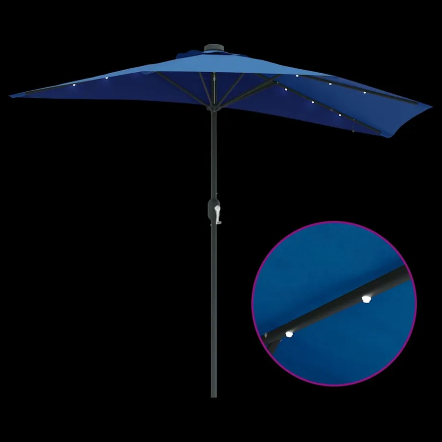 Parasol de jardin 294 x 150 x 223 cm Polyester et Acier Azur - 10