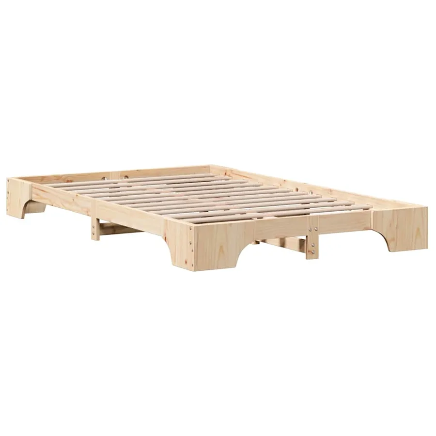 Cadre de lit Naturel 120 x 190 cm Pin massif - 4