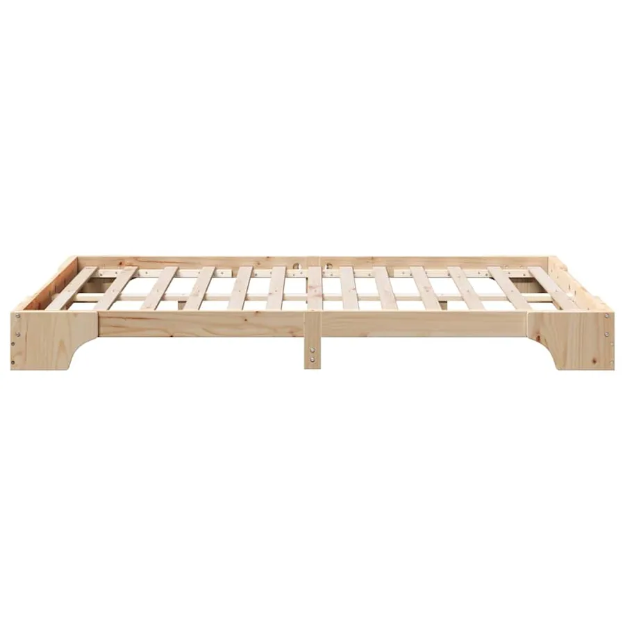 Cadre de lit Naturel 120 x 190 cm Pin massif - 6