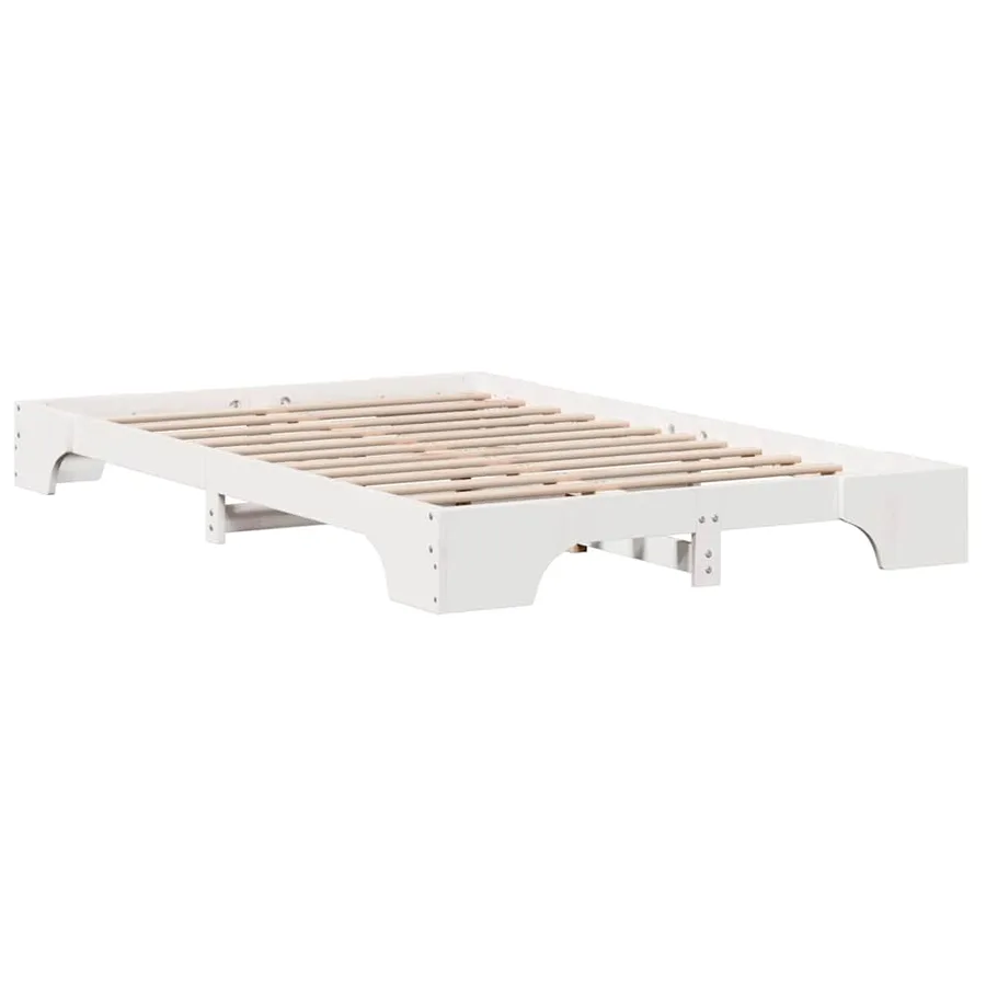 Cadre de lit Blanc 135 x 190 cm Pin massif - 4