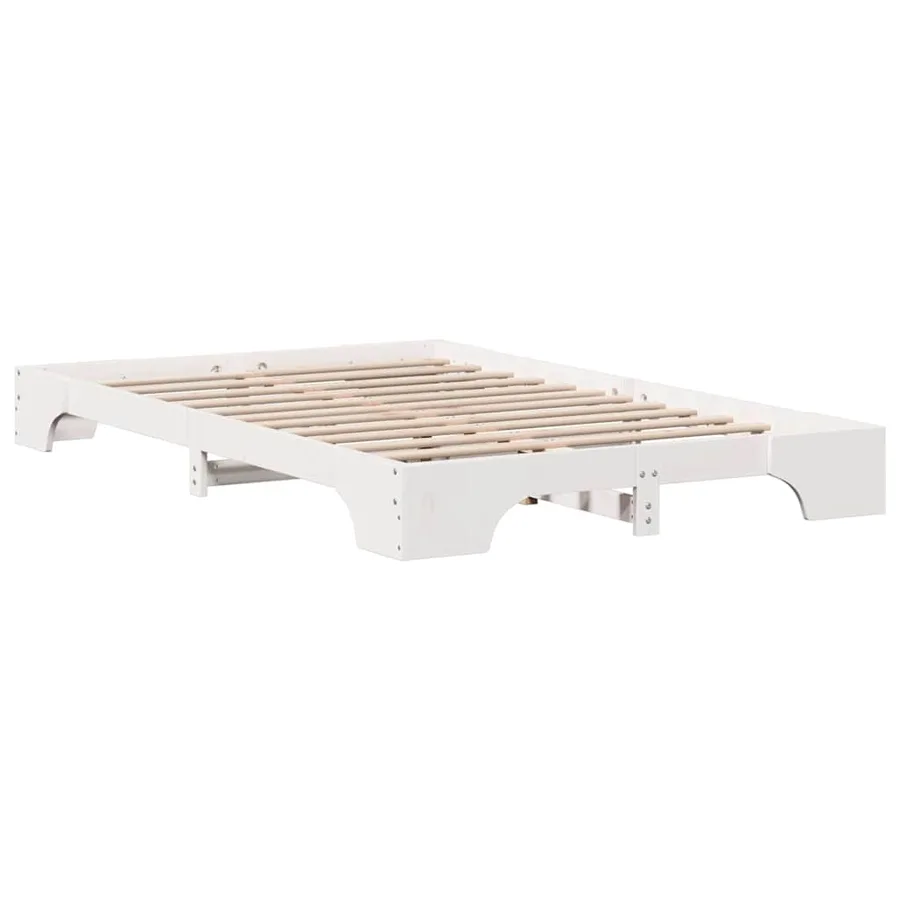 Cadre de lit Blanc 135 x 190 cm Pin massif - 7