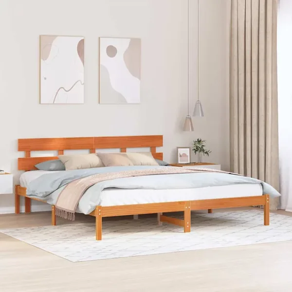 Cadre de lit Marron 180 x 200 cm Bois de pin massif