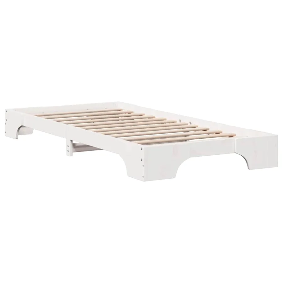 Cadre de lit Blanc 90 x 200 cm Pin massif - 4