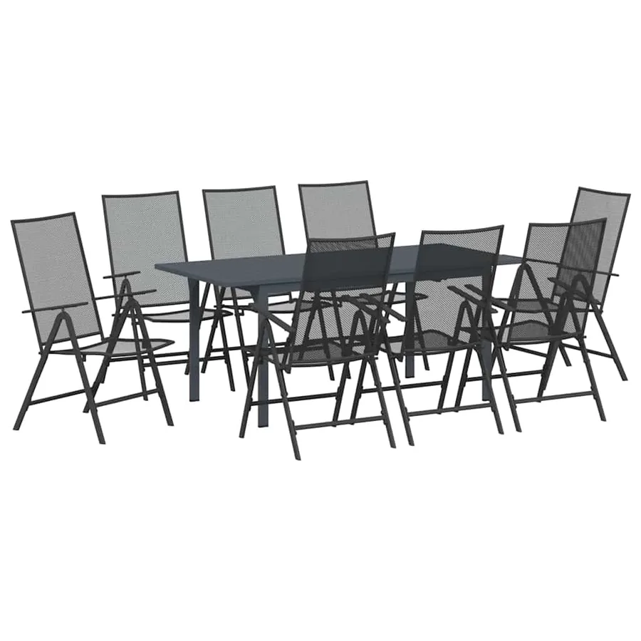 Ensemble de salle à manger pour jardin 9 pcs Anthracite - 2