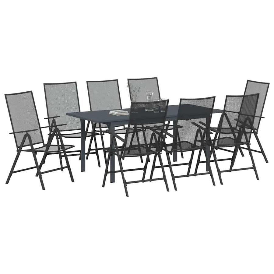 Ensemble de salle à manger pour jardin 9 pcs Anthracite - 3