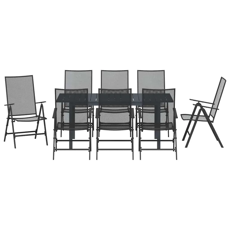 Ensemble de salle à manger pour jardin 9 pcs Anthracite - 7