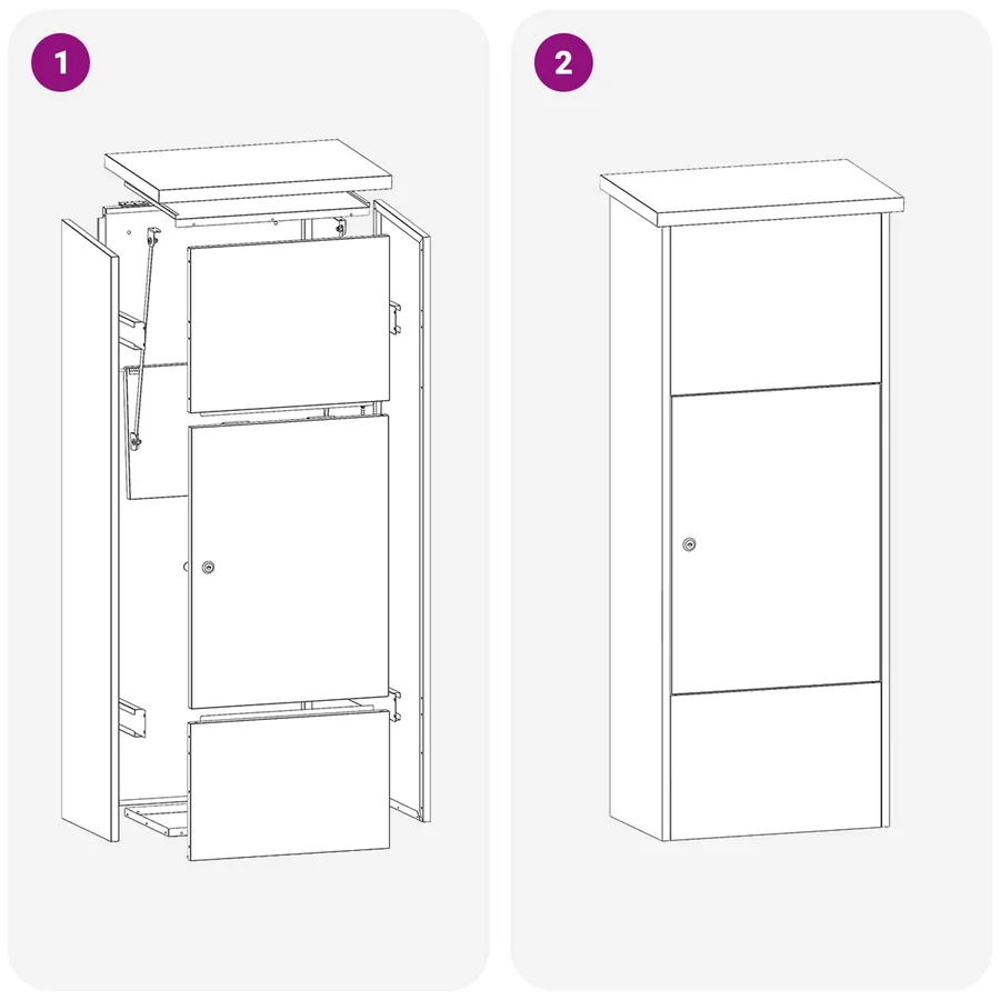 Boîte de dépôt de colis Anthracite 44,5 x 29 x 110,5 cm Acier - 11