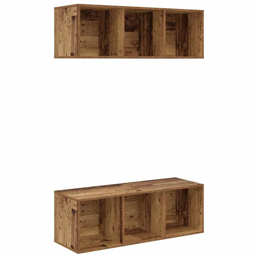 Ensemble meuble TV 2 pcs Bois Ancien 37 x 37 x 107 cm - 2