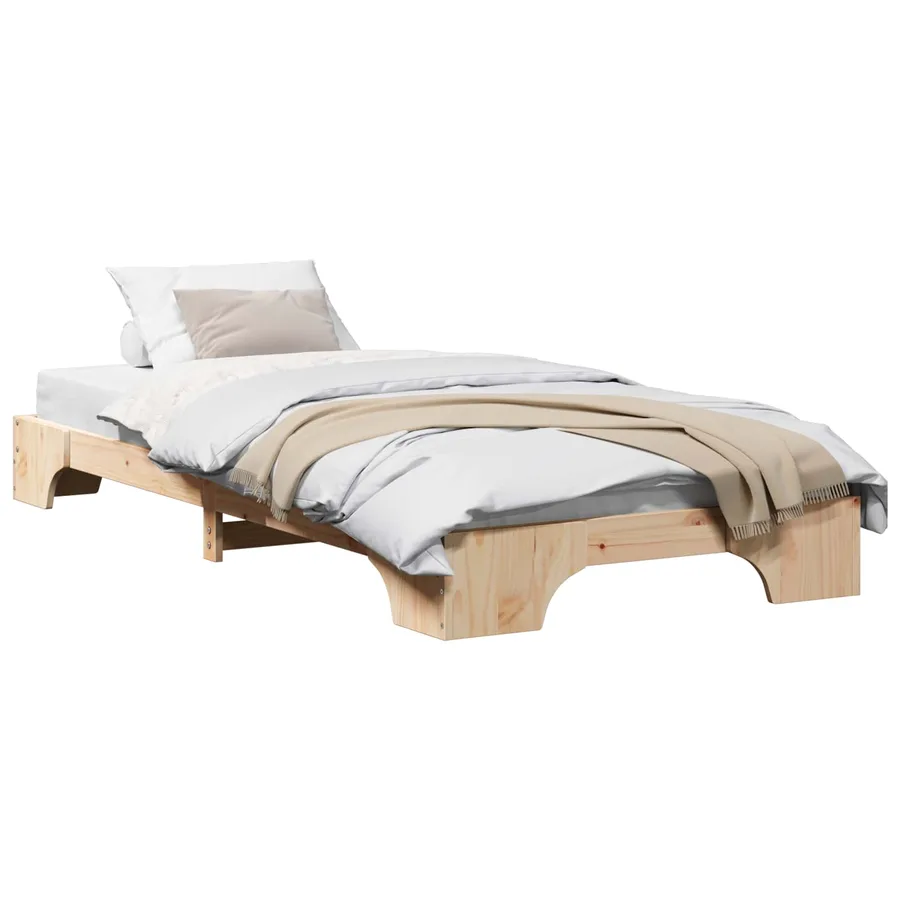 Cadre de lit Naturel 75 x 190 cm Pin massif - 2