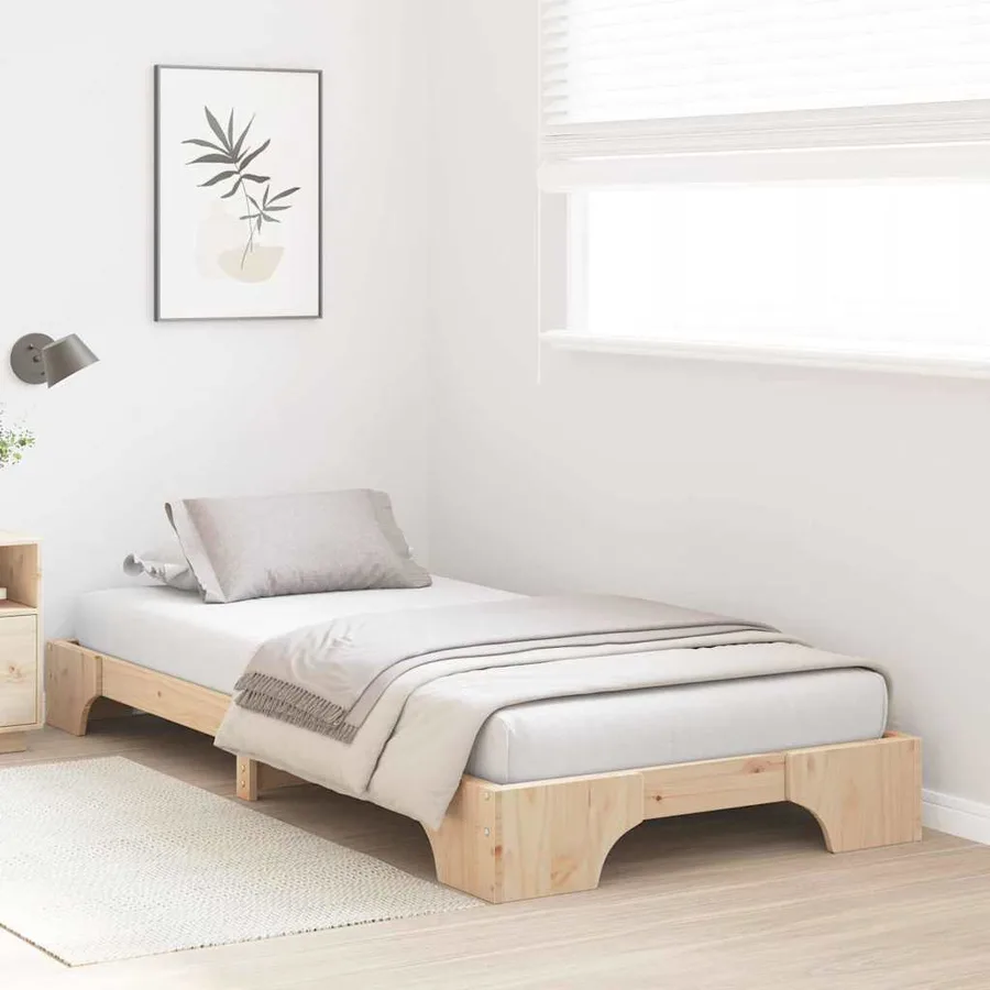 Cadre de lit Naturel 75 x 190 cm Pin massif - 3