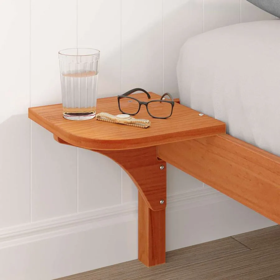Cadre de lit Brun cire 150 x 200 cm Pin massif - 3