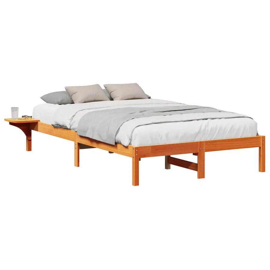 Cadre de lit Brun cire 120 x 200 cm Pin massif - 2