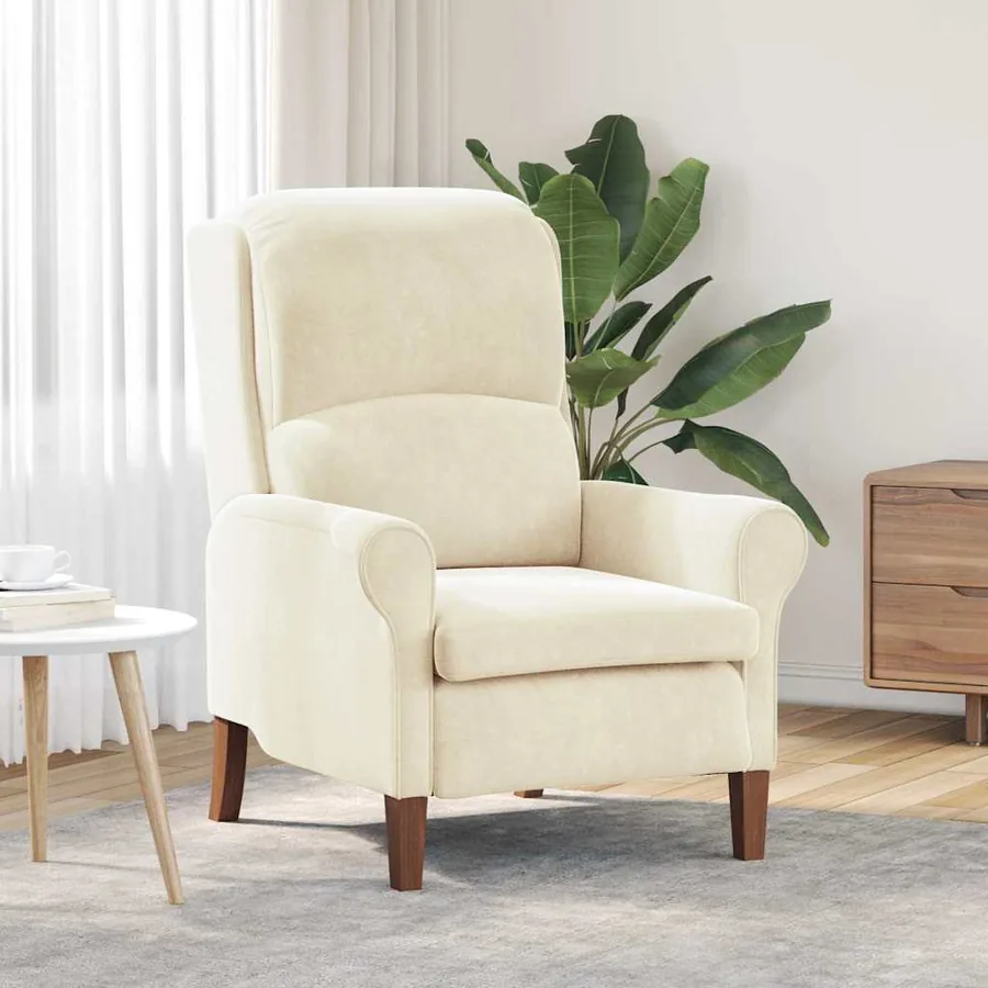 fauteuil Crème Velours