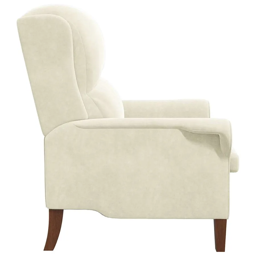 fauteuil Crème Velours - 5