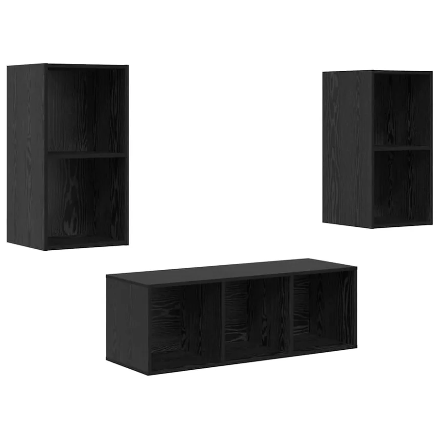 Ensemble meuble TV 3 pcs Chêne noir Bois d'ingénierie - 2