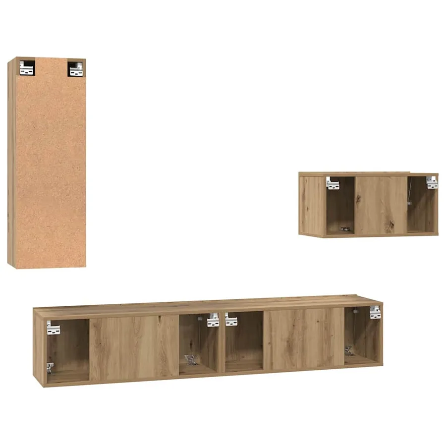 Ensemble meuble TV 4 pcs Chêne artisanal Bois d'ingénierie - 10