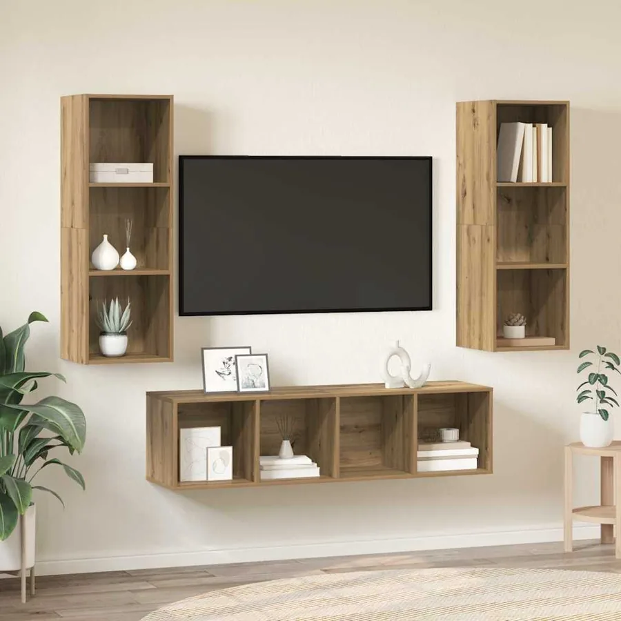 Ensemble meuble TV 3 pcs Chêne artisanal Bois d'ingénierie