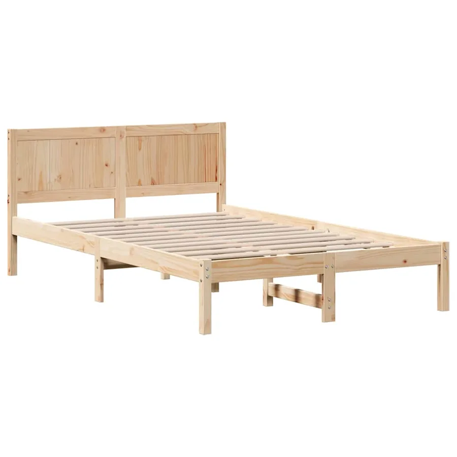 Cadre de lit Marron 140 x 190 cm Bois de pin massif - 4