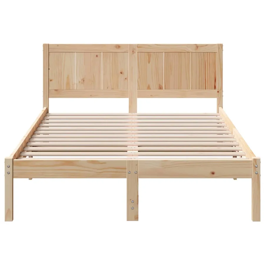 Cadre de lit Marron 140 x 190 cm Bois de pin massif - 5