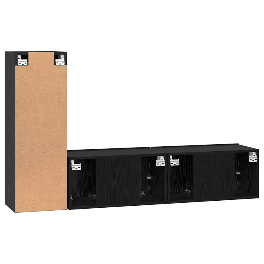 Ensemble meuble TV 3 pcs Chêne noir Bois d'ingénierie - 8