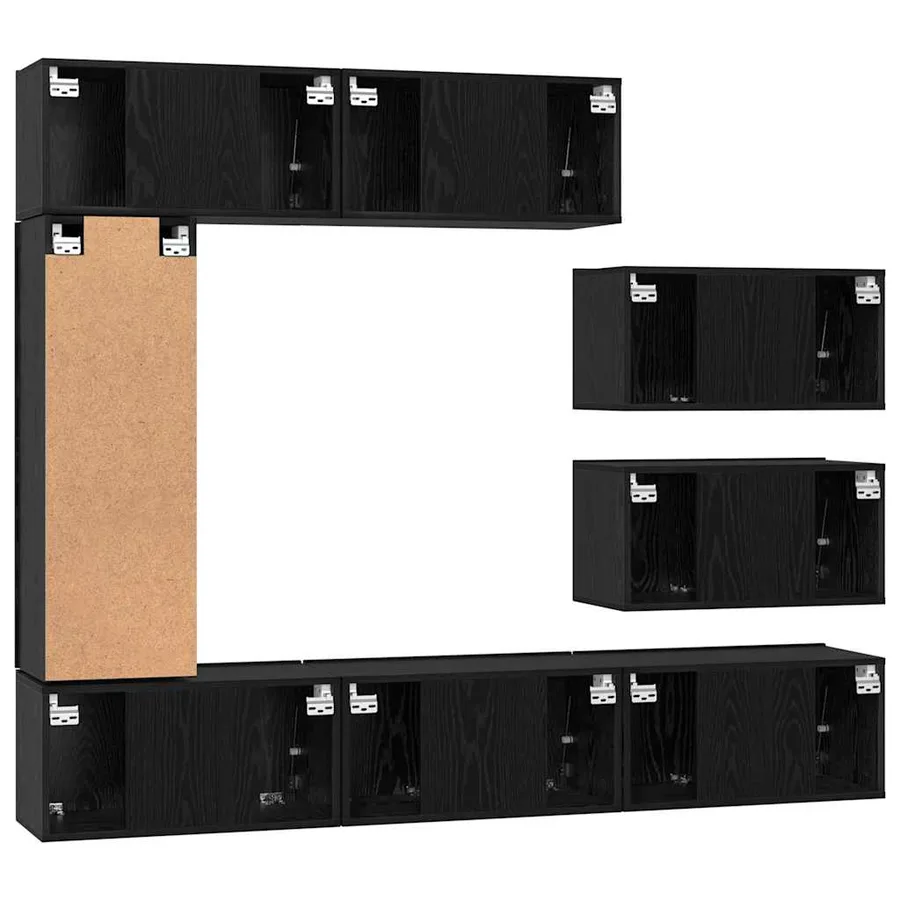 Ensemble meuble TV 8 pcs Chêne noir Bois d'ingénierie - 10