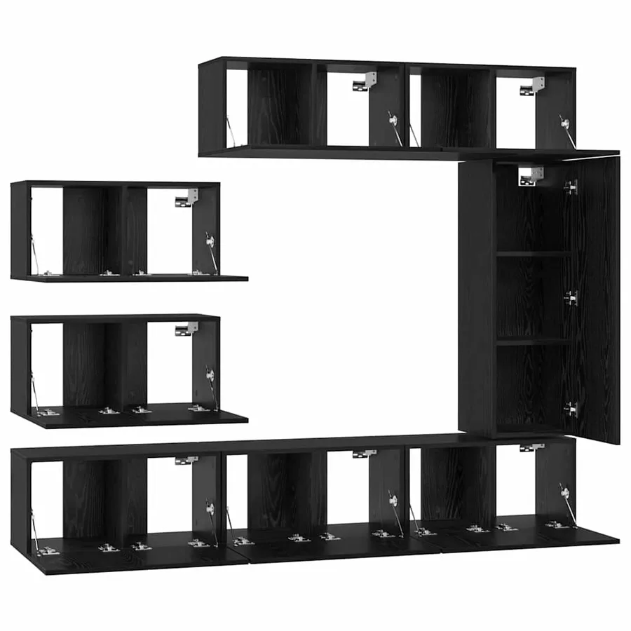 Ensemble meuble TV 8 pcs Chêne noir Bois d'ingénierie - 7