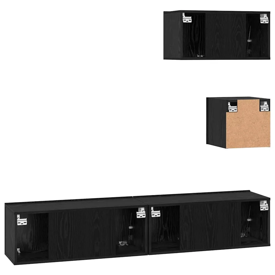 Ensemble meuble TV 4 pcs Chêne noir Bois d'ingénierie - 11