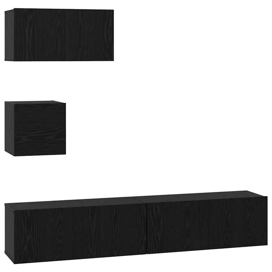 Ensemble meuble TV 4 pcs Chêne noir Bois d'ingénierie - 2